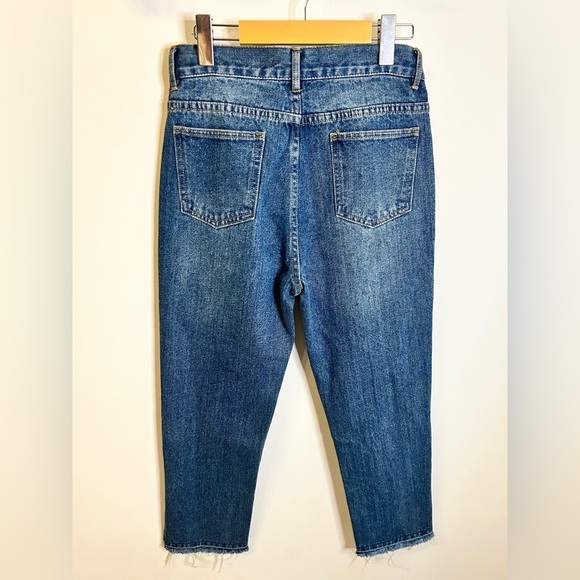 ASM Collection | Straight Leg Distressed Denim | Blue | Slits on Bottom | Size M - Picture 5 of 9